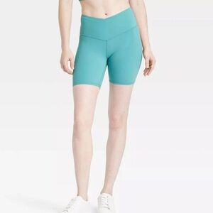 JoyLab Women's V-Waistband High Rise Bike Shorts 6” NWT Teal Multiple Sizes